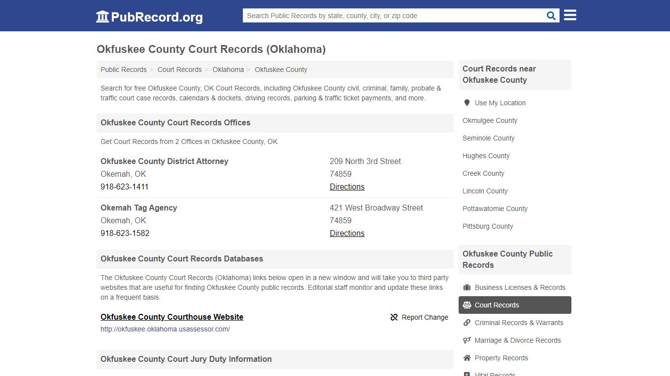 Free Okfuskee County Court Records (Oklahoma Court Records)