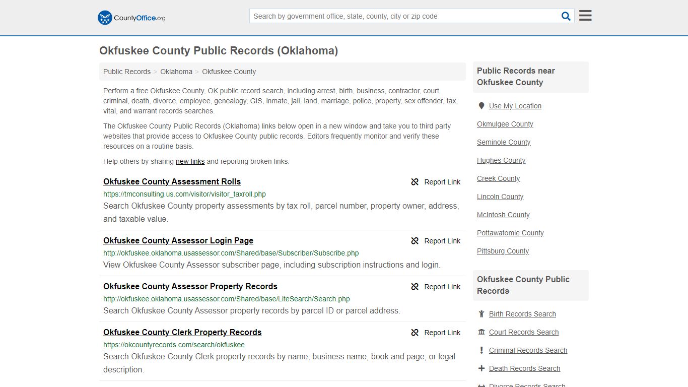 Public Records - Okfuskee County, OK (Business, Criminal ...